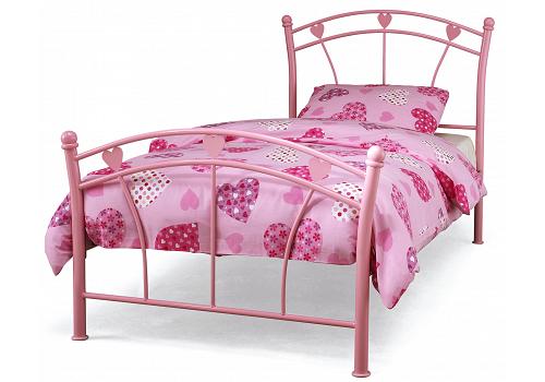 2ft6 Small Single Pink Metal Bed Frame 1